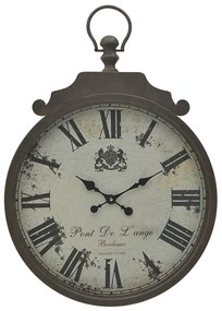 Inart Ρολόι Τοίχου Μεταλλικό 50x6x74cm Καφέ-Λευκό 3-20-773-0376