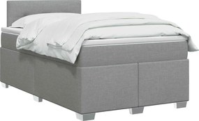 vidaXL Κρεβάτι box spring με στρώμα Ανοιχτό γκρι 120 x 200 cm Ύφασμα