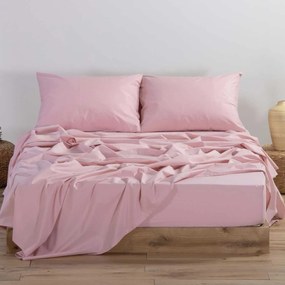 Σεντόνι King Size Με Λάστιχο (180x200+35) Nef-Nef Homeware Basic Ροζ