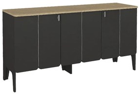 Μπουφές Pedro Megapap χρώμα ανθρακί - rota oak 150x45x75εκ.