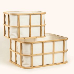 Stewehome φυσικό καλάθι από μπαμπού Πολύχρωμο 32x23x20 cm
