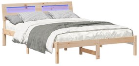 vidaXL Σκελετός Κρεβατιού Καφέ 140 x 190 cm Συμπαγές ξύλο πεύκου