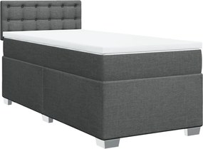 vidaXL Κρεβάτι Boxspring με Στρώμα Σκούρο Γκρι 80x200 εκ. Υφασμάτινο