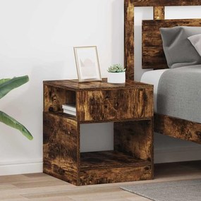 vidaXL End Table 2 pcs Καπνιστό Δρύς 40,5 x 40 x 45 εκ