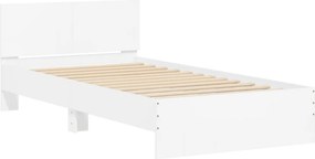 vidaXL Πλαίσιο Κρεβατιού με Κεφαλάρι Λευκό 100x200 εκ. Επεξ. Ξύλο