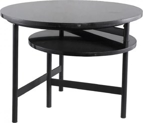 ΤΡΑΠΕΖΆΚΙΑ ΣΑΛΟΝΙΟΎ PTMD SIDETABLE WAZE MARBLETABLETOP BLACK 60 CM B-K