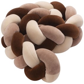 Πάντα πλεξούδα τριπλή χειροποίητη velvet 200x18εκ. Latte Mix