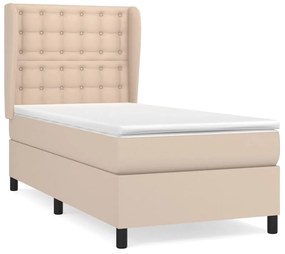 vidaXL Κρεβάτι Boxspring με Στρώμα Καπουτσίνο 100x200εκ.από Συνθ.Δέρμα