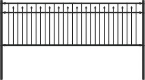 vidaXL Φράχτης με Άκρες Μαύρο 200 x 110 εκ