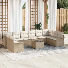 vidaXL Σετ Καναπέ Κήπου με μαξιλάρι 11 pcs Καφέ Πολυ ράταν