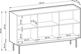 Μπουφές Palestino-Leuko - 144.00Χ37.00Χ83.00cm