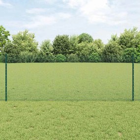 vidaXL Φράχτης με Στήλες. Πράσινο 0.8 x 10 m Ατσάλι