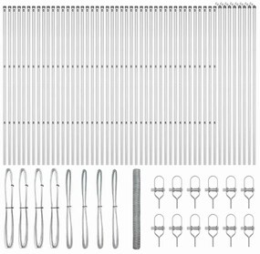 vidaXL Στύλος Περιφράξεων Ασημί 100 x 1,5 μ (50 χλστ πλέγμα) Ατσάλι