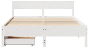 vidaXL Σκελετός Κρεβ. Χωρίς Στρώμα Λευκό 150x200 εκ Μασίφ Πεύκο