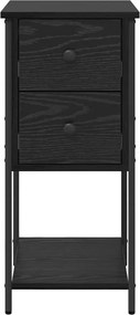 vidaXL Κομοδίνο 2 pcs Μαύρη δρυς 32 x 42 x 70 εκ Επεξεργασμένο ξύλο