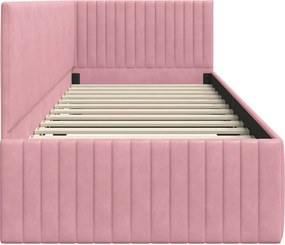 vidaXL Κρεβάτι Γωνίας Ροζ 80 x 200 cm Βελούδο