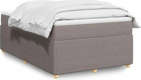 vidaXL Κρεβάτι Boxspring με Στρώμα Taupe 120x200 εκ. Υφασμάτινο
