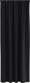 vidaXL Κουρτίνες Μαύρης Ύφανσης με Δαχτυλίδια 2 pcs Μαύρο