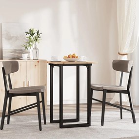 vidaXL Τραπέζι Τραπεζαρίας Πλαίσιο Ο50x50x75εκ Μασίφ Πεύκο/Ατσάλι