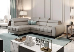 Γωνιακός καναπές Calyra Mini Lthr-Γκρεζ-Αριστερή