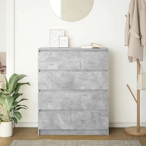 Sideboard Μπετόν Γκρι 80x35x99 cm Κατασκευασμένο ξύλο - Γκρι
