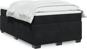 vidaXL Κρεβάτι Boxspring με Στρώμα Μαύρο 120x190 εκ. Βελούδινο