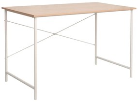 Γραφείο εργασίας Senzia pakoworld σε φυσική απόχρωση με λευκό μέταλλο 120x60x75εκ