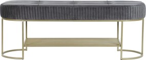 Σκαμπό DKD Home Decor Γκρι Χρυσό Μέταλλο 120 x 40 x 45 cm