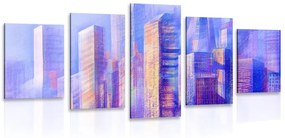 5 μερών εικόνα αφηρημένοι ουρανοξύστες πόλεων