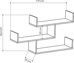 Ράφι Τοίχου Λευκό PRONEN 119x23x66.5