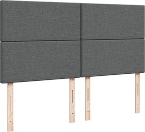 vidaXL Κρεβάτι Boxspring με Στρώμα Σκούρο Γκρι 180x200 εκ Υφασμάτιν
