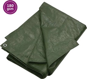 vidaXL Μουσαμάς Πράσινος 180 γρ./μ.² 8x8 μ. από HDPE