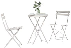 vidaXL Φορητό Σετ Μπιζερί 3 pcs Μπεζ Ατσάλι