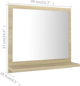 vidaXL Καθρέφτης Μπάνιου Sonoma Δρυς 40 x 10,5 x 37 εκ. Επεξ. Ξύλο