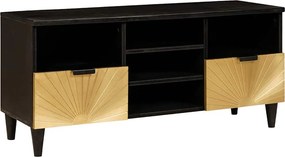 vidaXL Ντουλάπι TV Μαύρο και Χρυσό 100 x 33 x 46 εκ Επεξεργασμένο ξύλο