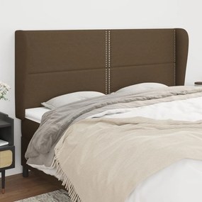 Κεφαλάρι με Πτερύγια Σκούρο Καφέ 183x23x118/128 εκ. Υφασμάτινο 3117833
