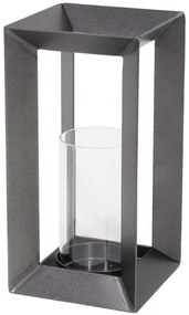 Βάση Ρεσώ Inside 032110 14x14x28cm Grey Μέταλλο,Γυαλί