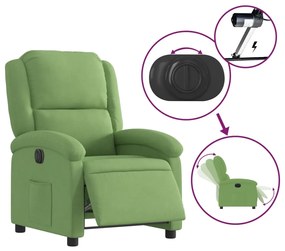 vidaXL Πολυθρόνα Ανακλινόμενη Ηλεκτρική Ανοιχτό Πράσινο Βελούδινη