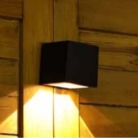 Fos Me Ηλιακό Φωτιστικό Επίτοιχο LED Θερμό Λευκό 25Lm Μαύρο 47-00017