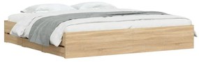vidaXL Πλαίσιο Κρεβατιού με συρτάρια Sonoma Δρυς 160x200εκ. Επεξ. Ξύλο