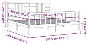 ΠΛΑΙΣΙΟ ΚΡΕΒΑΤΙΟΥ ΜΕ ΚΕΦΑΛΑΡΙ ΜΑΥΡΟ 200X200 ΕΚ. ΜΑΣΙΦ ΞΥΛΟ 3191995