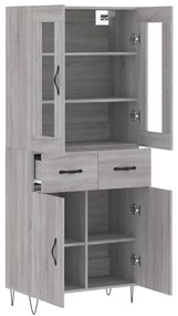 vidaXL Ντουλάπι Γκρι Sonoma 69,5 x 34 x 180 εκ. Επεξεργασμένο Ξύλο