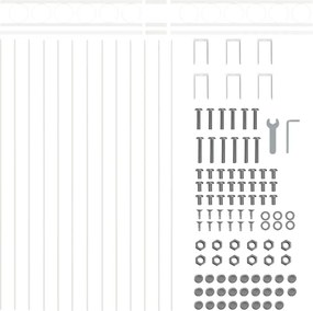 vidaXL Στοιχείο Φράχτη Assen Λευκό 170 x 80 εκ. Ατσάλι