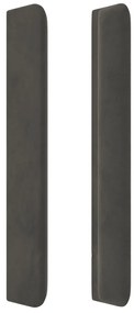 Κεφαλάρι με Πτερύγια Σκούρο Γκρι 183x16x118/128 εκ. Βελούδινο - Γκρι