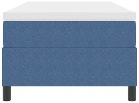 vidaXL Κρεβάτι με ελατήρια Μπλε και άσπρο 203 x 90 x 60 εκ Βελούδο