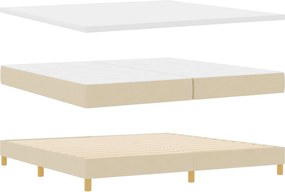 vidaXL Κρεβάτι με ελατήρια με στρώμα Κρεμ 200 x 200 cm ύφασμα