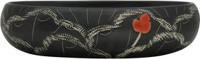 vidaXL Νιπτήρας Οβάλ Μαύρος 59 x 40 x 15 εκ. Κεραμικός
