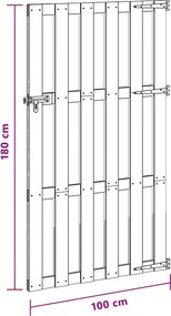 vidaXL Πύλη Κήπου 100 x 180 cm WPC και Αλουμίνιο Καφέ