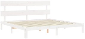 vidaXL Σκελετός Κρεβ. Χωρίς Στρώμα Λευκό 200x200 εκ Μασίφ Πεύκο