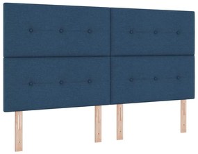 vidaXL Κρεβάτι με ελατήρια με στρώμα Μπλε 180 x 200 cm ύφασμα